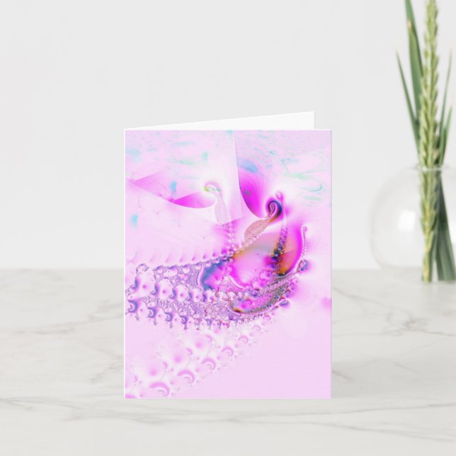 Cartão Notecard Abstrato de arte "rosa" (Frente)