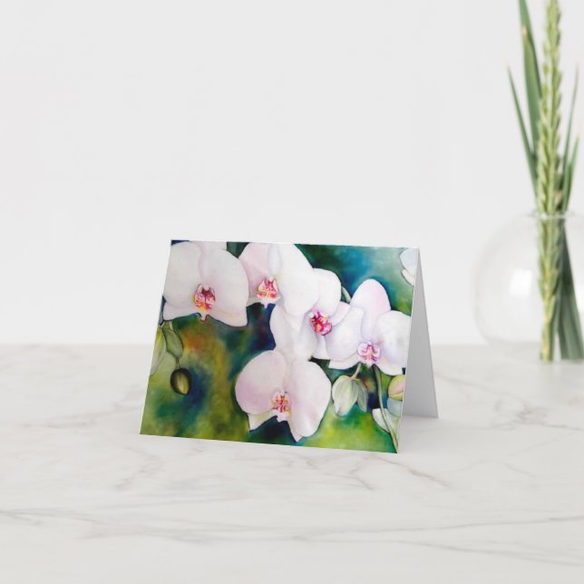 Cartão Notecard angélico das orquídeas, com envelope (Frente)