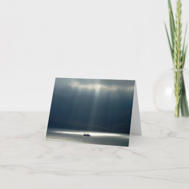 Cartão Notecard: Barco iluminado por Sol (Frente)