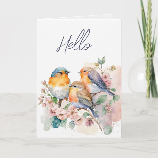 Cartão Notecard Bluebird Watercolor (Frente)