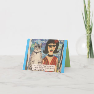 CARTÃO NOTECARD-CATS KNOW HOW WE FEEL
