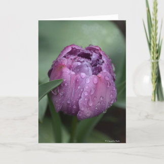 Cartão Notecard com tulipa roxa