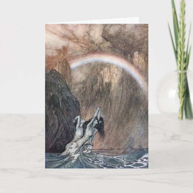 Cartão notecard customizável, donzelas de Rackham Rhein (Frente)