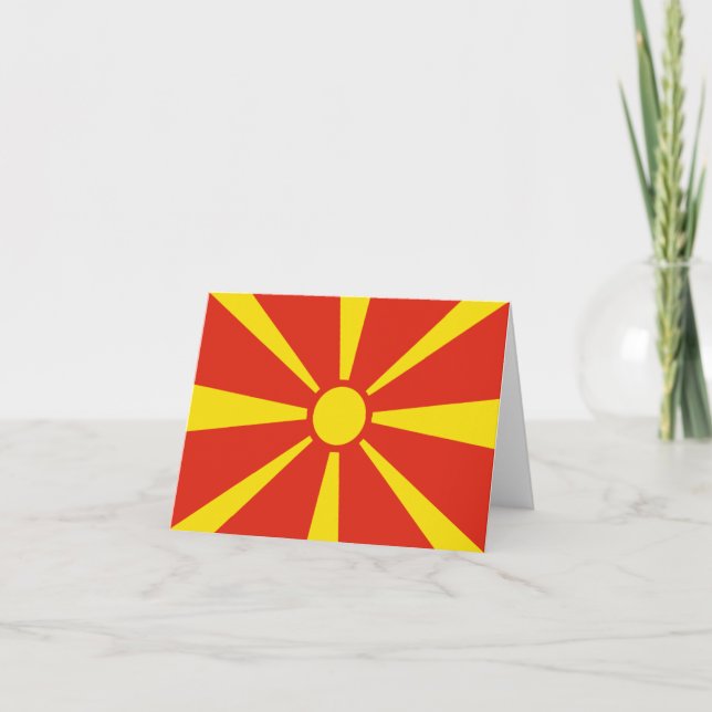 Cartão Notecard da bandeira da Macedônia do Norte (Frente)