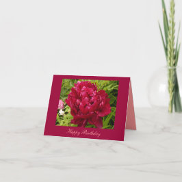 Cartão Notecard da peônia do aniversário