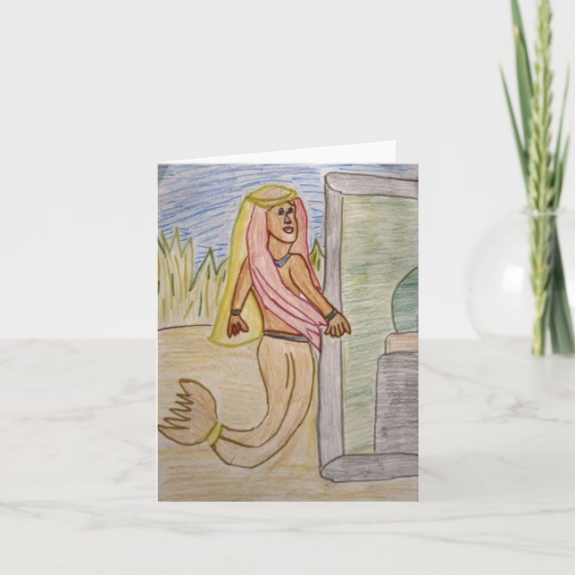 Cartão Notecard da princesa da sereia (Frente)