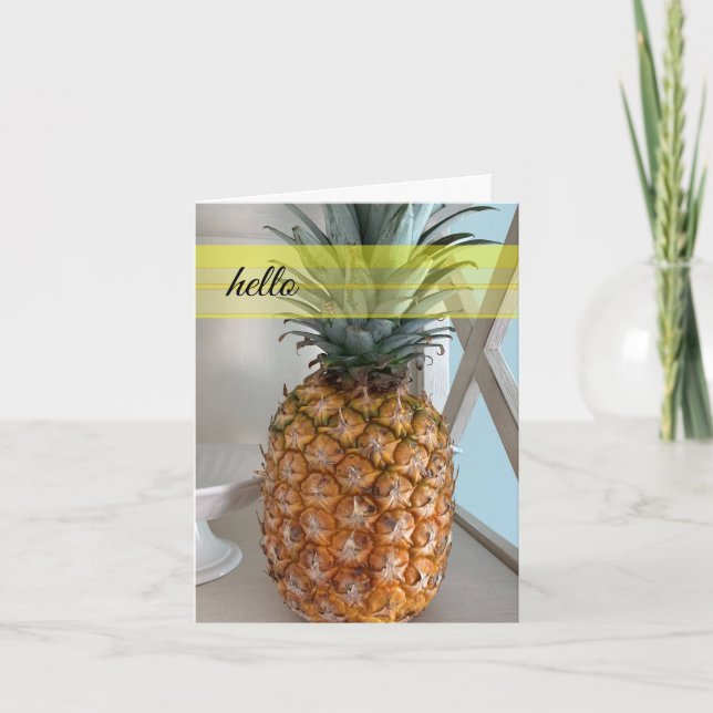 Cartão Notecard de abacaxi tropical (Frente)