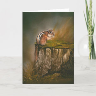 Cartão Notecard de Arte Selvagem "Chipmunk"