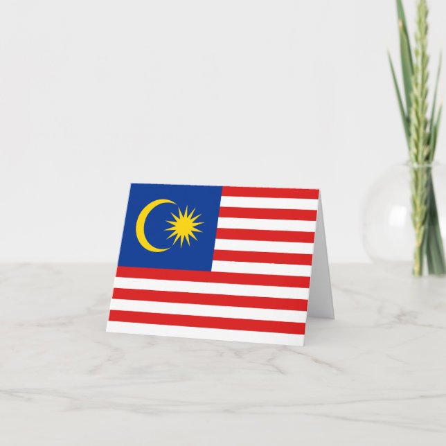 Cartão Notecard de bandeira da Malásia (Frente)