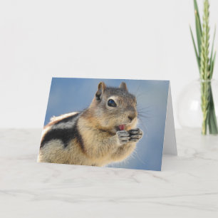 Cartão Notecard de Esquilo de solo com ouro