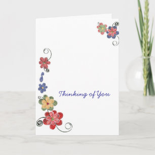Cartão Notecard de Flores Enchidas