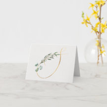 Notecard de monograma decorativo com letra S