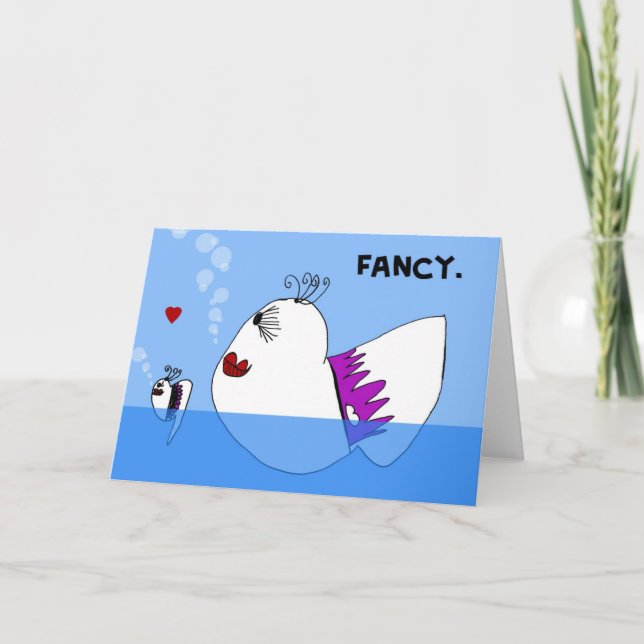 Cartão Notecard de Peixe rico (Frente)