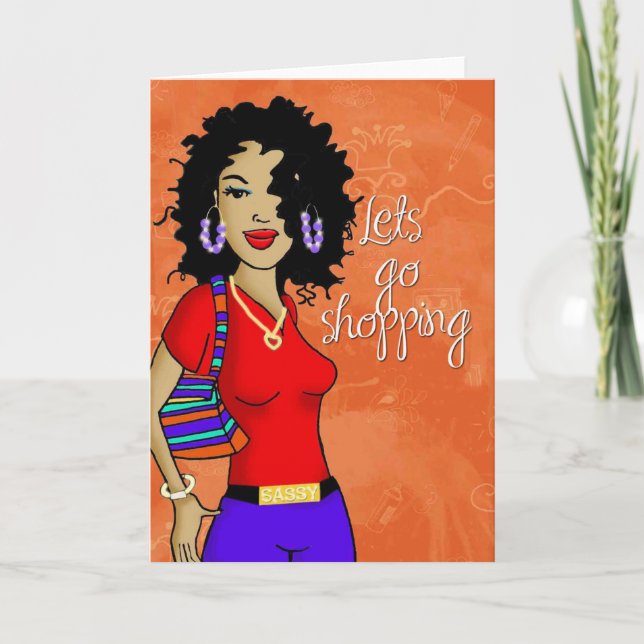 Cartão Notecard de Sassy Sista (Frente)