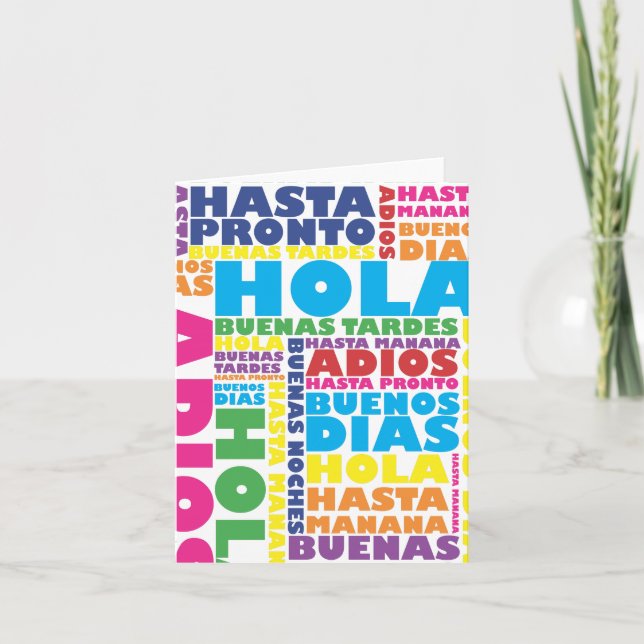 Cartão Notecard de saudações espanholas (Frente)
