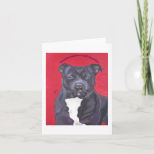 Cartão Notecard de Staffordshire bull terrier