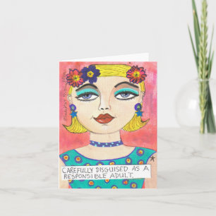 CARTÃO NOTECARD DISGUISADO COMO ADULTO RESPONSÁVEL