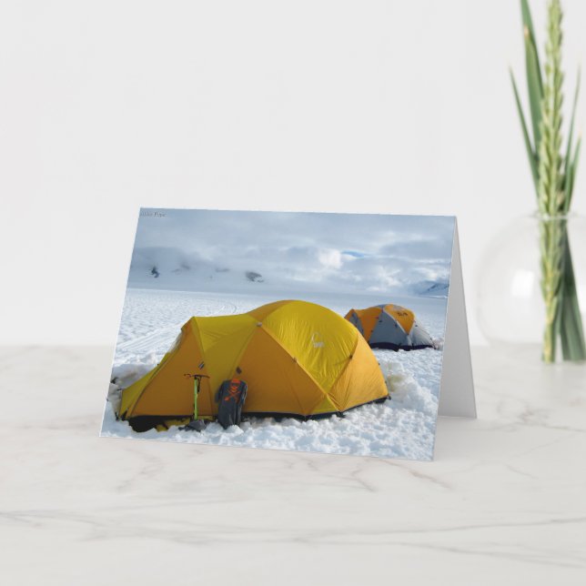 Cartão Notecard do acampamento do equilíbrio maciço - (Frente)