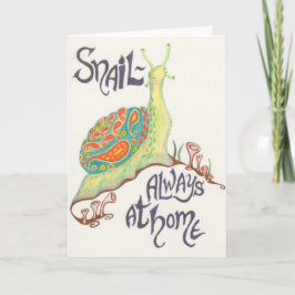 Cartão Notecard do Caracol-sempre em casa