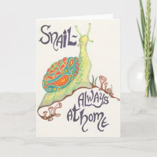 Cartão Notecard do Caracol-sempre em casa