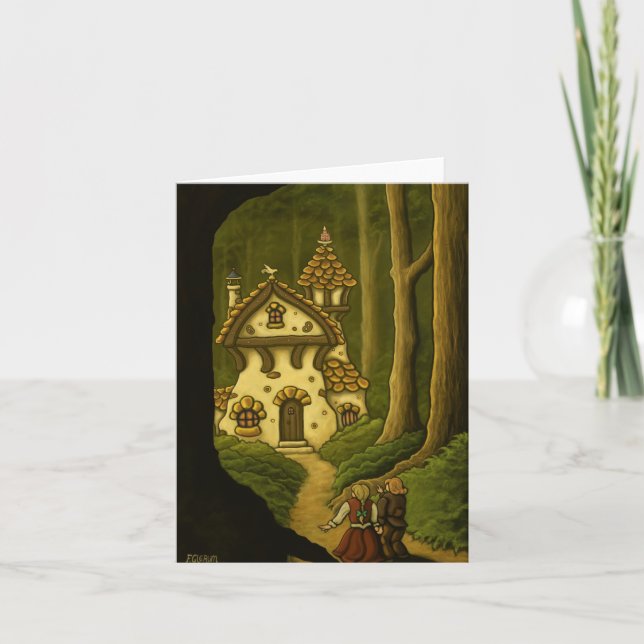 Cartão Notecard do conto de fadas de Hansel & de Gretel (Frente)