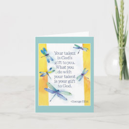Cartão notecard do talento