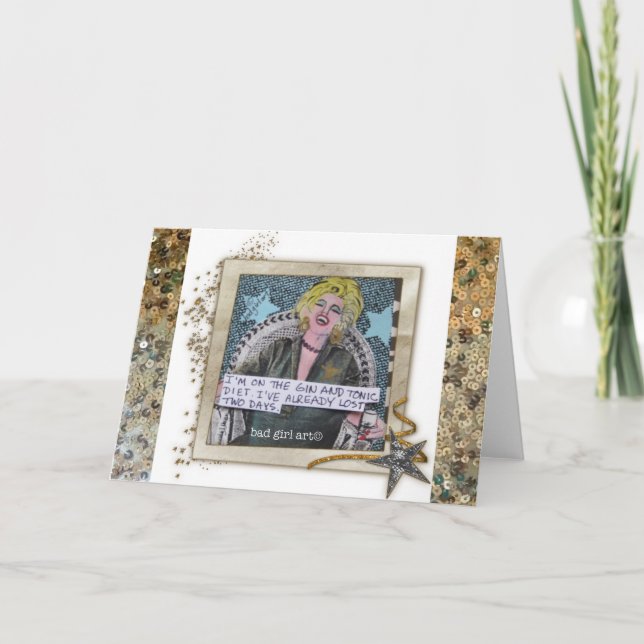 CARTÃO NOTECARD, ESTOU NO GIN E NA DIETA TÔNICA. (Frente)