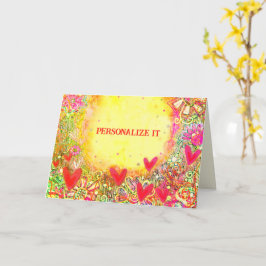 Cartão Notecard Floral Bonito Comprimível Amarelo