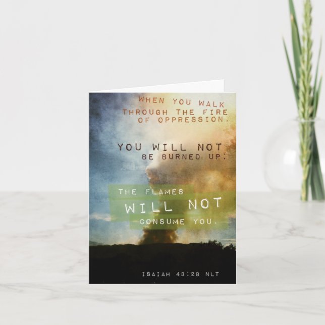Cartão Notecard inspirado do 43:2 de Isaiah (Frente)