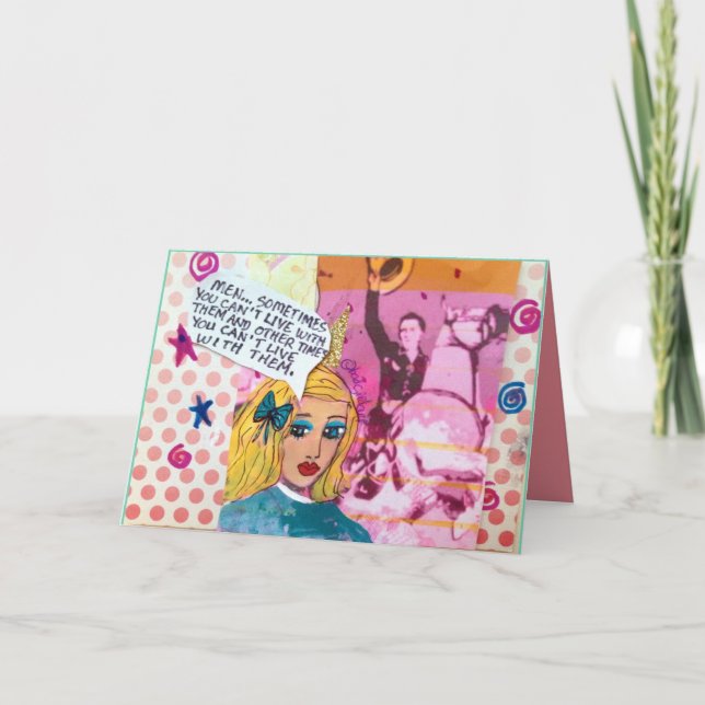 CARTÃO NOTECARD-MEN-SOMETIMES VOCÊ CHANFRADO VIVE COM (Frente)