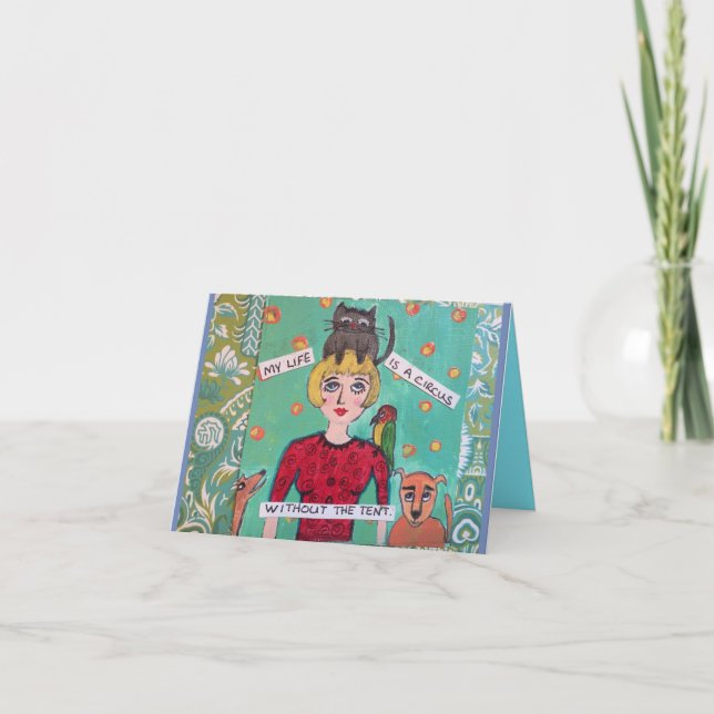Cartão Notecard-Minha vida é um circo sem a barraca (Frente)