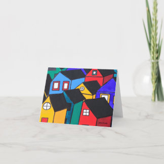 Cartão Notecard: Muitas casas coloridas