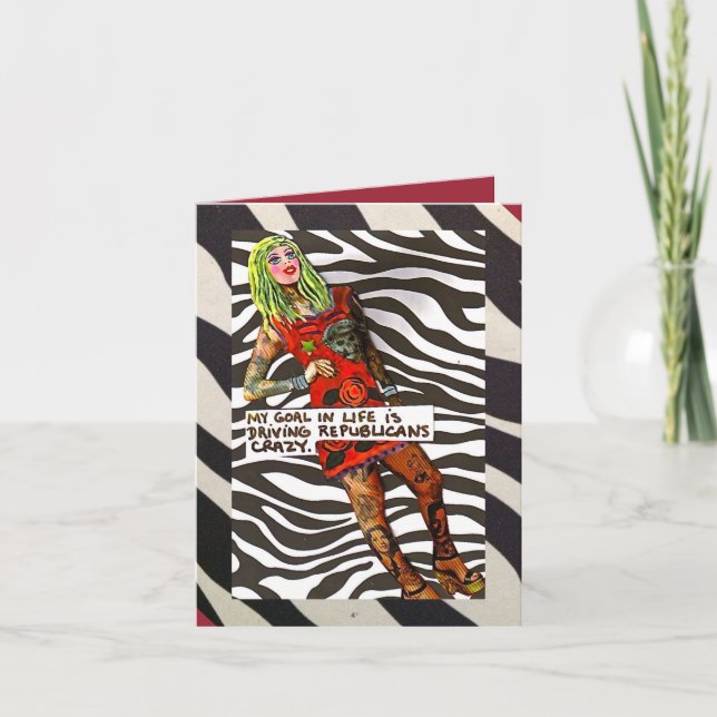 CARTÃO NOTECARD-MY GOAL ESTÁ DIRIGINDO REPUBLICANOS LOUCO (Frente)