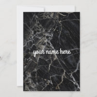 Notecard Personalizada de Marble Preto