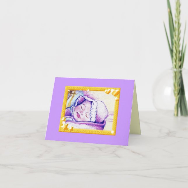 Cartão Notecard personalizável do bebê dos sonhos doces (Frente)