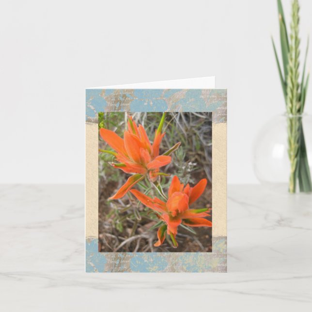 Cartão Notecard pintado do deserto (Frente)