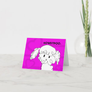Cartão Notecard Poodle Adorável