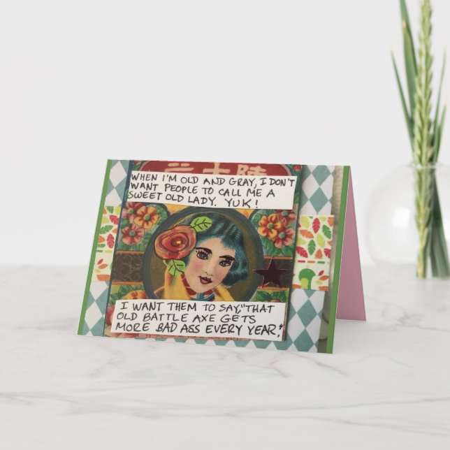 Cartão Notecard-Quando eu sou velho e cinza eu não quero  (Frente)