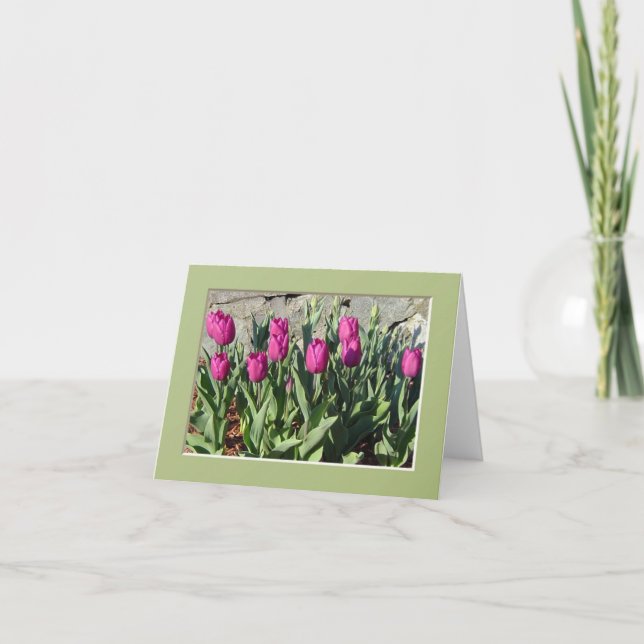 Cartão Notecard roxo das tulipas (Frente)