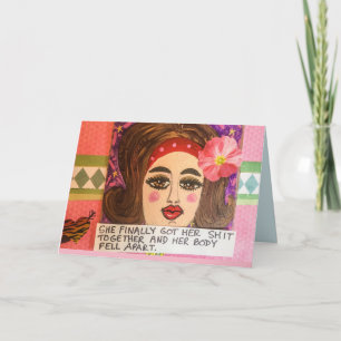 Cartão Notecard-she finally got herself together and her