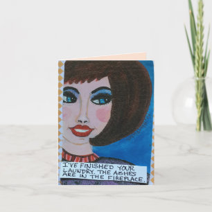 Cartão Notecard, terminei sua lavanderia. As cinzas estão