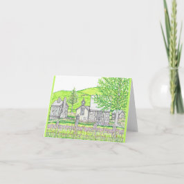 Cartão Notecard verde primavera Stone Barn