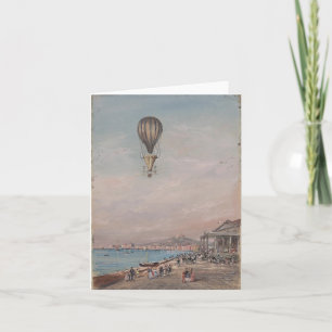 Cartão Notecard-Vintage Art-Hot Air Balloons 18