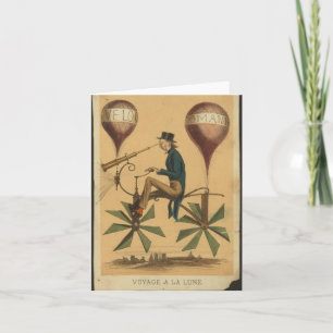 Cartão Notecard-Vintage Art-Hot Air Balloons 20