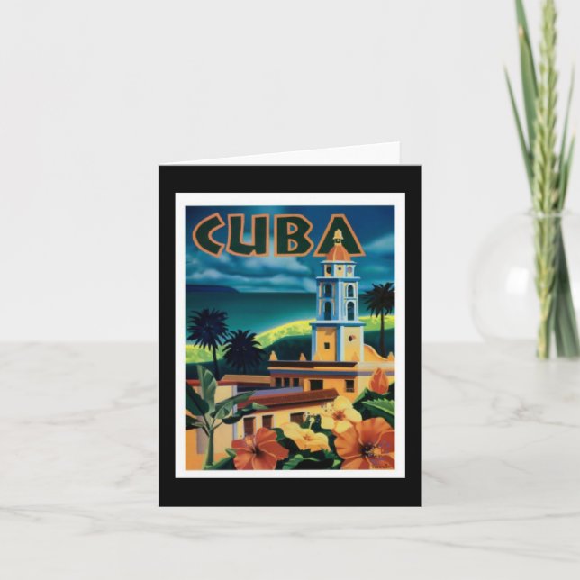 Cartão Notecard-Vintage Viagem-Cuba (Frente)