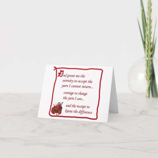 Cartão Notecard Yarnaholic (Frente)