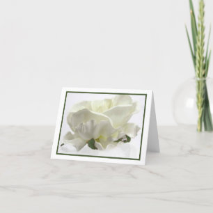 Cartão Notecards De Casamento Floral Branco Elegante
