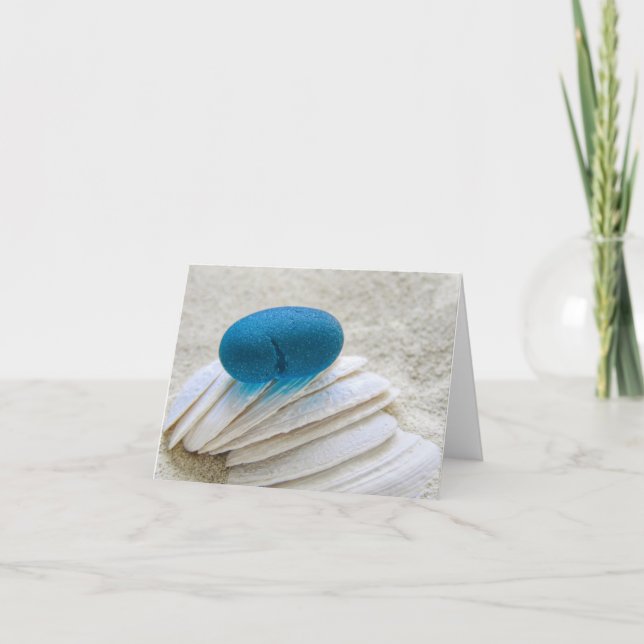 Cartão Notecards - Vidro marinho no Teal (Frente)