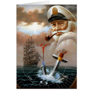 Cartão NOTÍCIA & capitão 2 do mapa ou capitão de mar