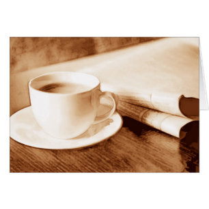 Cartão Notícias da manhã e café
